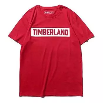 Футболка men's logo printing casual short sleeve red Timberland, красный