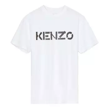 Футболка men's logo printing pullover round neck short sleeve white Kenzo, белый