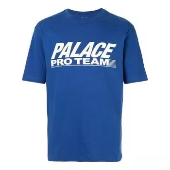 Футболка men's logo printing round neck short sleeve blue t-shirt Palace, синий
