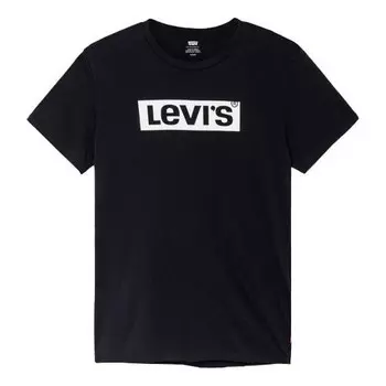 Футболка men's logo printing round neck short sleeve black t-shirt Levis, черный