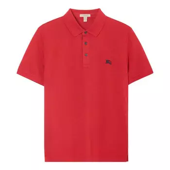 Футболка men's logo short sleeve polo shirt red Burberry, красный