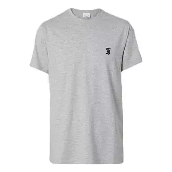 Футболка men's monogram motif specific logo cotton short sleeve grey Burberry, серый