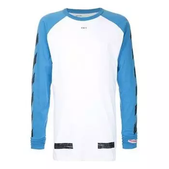 Футболка Men's Off-White Raglan Sleeve Colorblock Paint Arrow Long Sleeves Colorblock T-Shirt