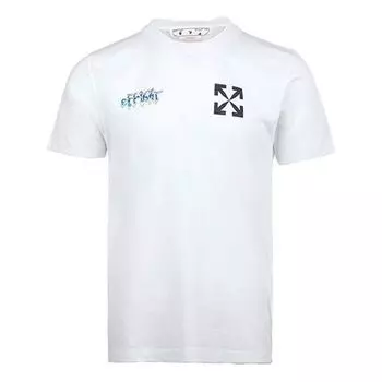 Футболка Men's OFF-WHITE SS22 Chest Classic Arrow Alphabet Printing Short Sleeve White T-Shirt, белый