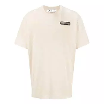 Футболка Men's OFF-WHITE SS22 Logo Printing Short Sleeve Loose Fit Light Brown T-Shirt, мультиколор
