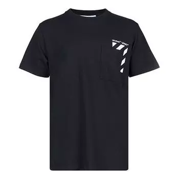 Футболка Men's OFF-WHITE SS22 Stripe Alphabet Printing Short Sleeve Version Black, мультиколор