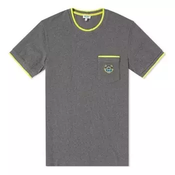 Футболка men's pocket round neck short sleeve gray Kenzo, серый