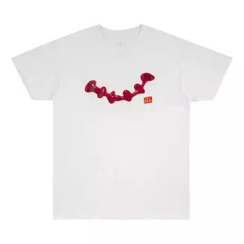 Футболка men's printing round neck short sleeve white Travis Scott, белый