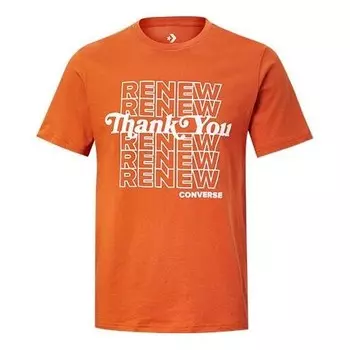Футболка men's renew alphabet printing short sleeve orange Converse, оранжевый