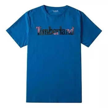 Футболка men's round neck printing short sleeve blue Timberland, синий