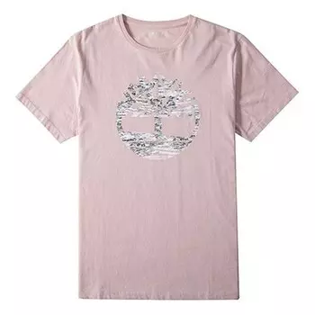 Футболка men's round neck printing short sleeve pink Timberland, розовый