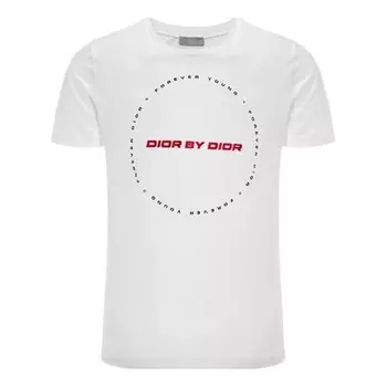 Футболка men's round neck pullover short sleeve white Dior, белый