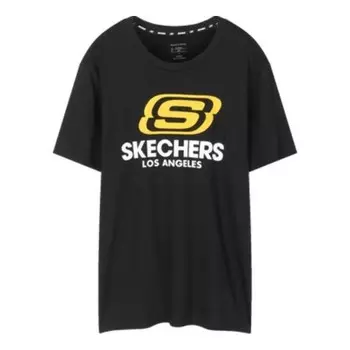 Футболка men's round neck short sleeve black Skechers, черный