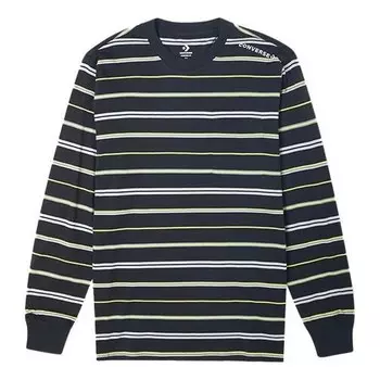 Футболка men's skateboard athleisure casual sports stripe long sleeves black t-shirt Converse, черный