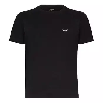 Футболка men's small eye micro mark knit short sleeve black Fendi, черный