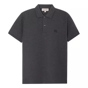Футболка men's solid color short sleeve polo gray Burberry, серый
