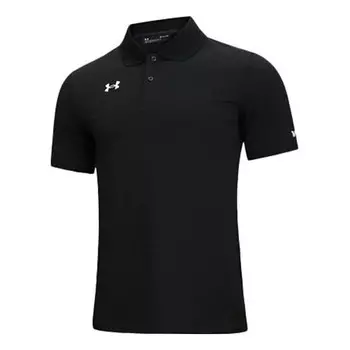 Футболка men's sports lapel training short sleeve polo shirt black Under Armour, черный