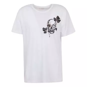 Футболка men's ss20 skeleton printing white Alexander Mcqueen, белый