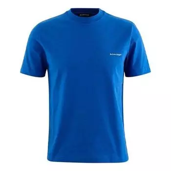 Футболка men's ss21 alphabet small logo short sleeve blue Balenciaga, синий