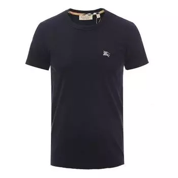 Футболка men's ss21 knight logo round neck short sleeve navy blue Burberry, синий