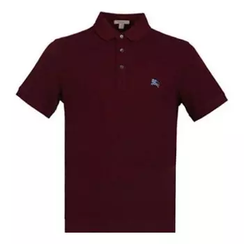 Футболка men's ss21 lapel cardigan short sleeve polo shirt deep red Burberry, красный