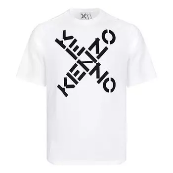 Футболка men's ss21 logo alphabet printing short sleeve white Kenzo, белый