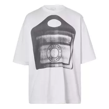 Футболка men's ss21 pocket printing round neck short sleeve white Burberry, белый