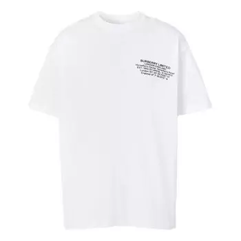 Футболка men's ss21 printing cotton loose short sleeve white Burberry, белый
