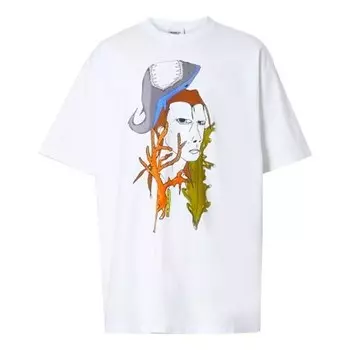 Футболка men's ss21 printing cotton short sleeve white Burberry, белый