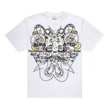 Футболка men's ss21 printing loose cotton short sleeve white Burberry, белый