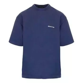Футболка men's ss21 retro short sleeve blue Balenciaga, синий