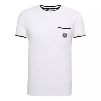Футболка men's ss21 small tiger head embroidered pocket round neck short sleeve white Kenzo, белый