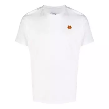 Футболка men's ss21 small tiger head pattern embroidered round neck short sleeve white Kenzo, белый