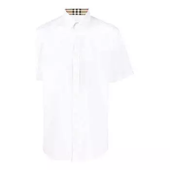 Футболка men's ss21 solid color button short sleeve polo shirt white Burberry, белый