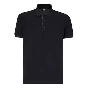 Футболка men's ss21 solid color short sleeve polo shirt black Fendi, черный