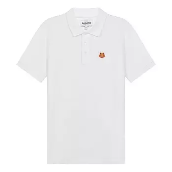 Футболка men's ss21 tiger head embroidered short sleeve polo shirt white Kenzo, белый