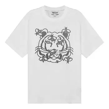 Футболка men's ss21 tiger head pattern round neck short sleeve white Kenzo, белый