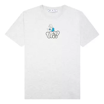 Футболка men's ss22 alphabet logo printing round neck short sleeve version gray t-shirt Off-White, серый