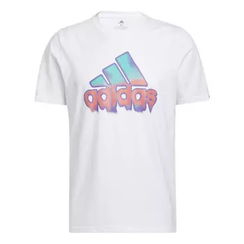 Футболка men's ss22 alphabet logo round neck short sleeve white t-shirt Adidas, мультиколор