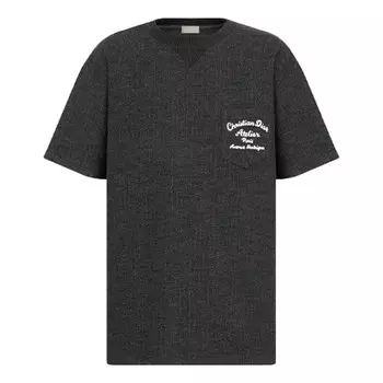 Футболка men's ss22 alphabet printing round neck short sleeve gray t-shirt Dior, серый