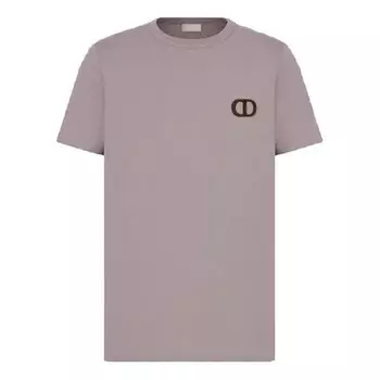 Футболка men's ss22 cotton plain weave embroidered logo short sleeve lavender t-shirt Dior, фиолетовый