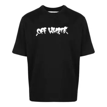 Футболка men's ss22 logo alphabet printing short sleeve black t-shirt Off-White, мультиколор
