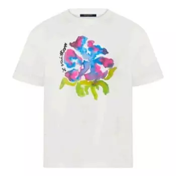Футболка men's ss22 printing pattern round neck short sleeve white Louis Vuitton, белый