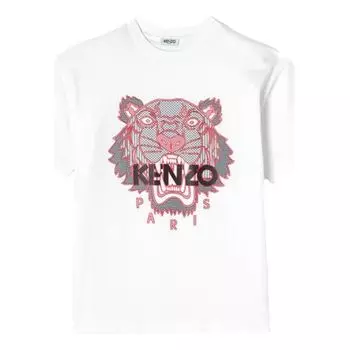 Футболка men's tiger head printing cotton short sleeve white Kenzo, белый