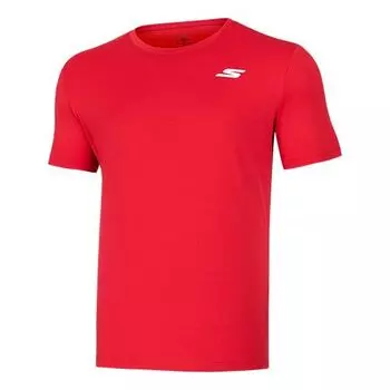 Футболка men's training running sports knit short sleeve clown red Skechers, красный