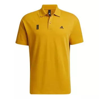 Футболка men's wj polo martial arts series logo printing solid color sports short sleeve gold color polo shirt Adidas, золотой