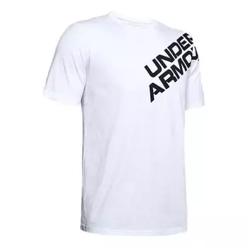 Футболка men's wordmark shoulder short sleeve white Under Armour, белый