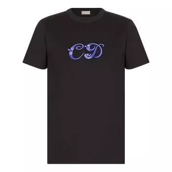 Футболка men's x kenny fw21 crossover loose round neck short sleeve black Dior, черный