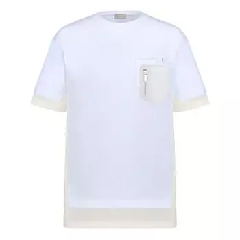 Футболка men's x sacai crossover fw21 large cotton short sleeve white t-shirt Dior, белый