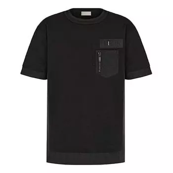 Футболка men's x sacai crossover fw21 large cotton short sleeve black t-shirt Dior, черный